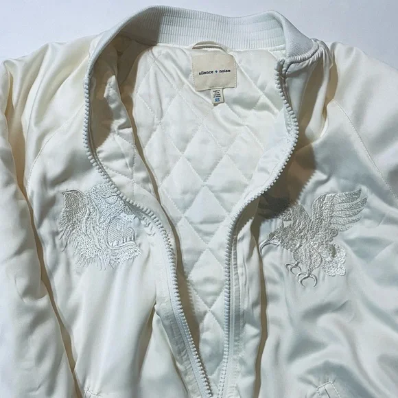 Silence + Noise Monochromatic Souvenir Bomber Jacket Urban Outfitters XS - Picture 7 of 12